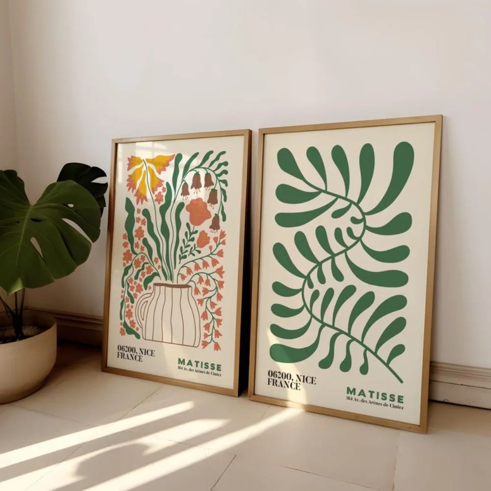 Frameless Matisse Floral Boho Wall Art Prints