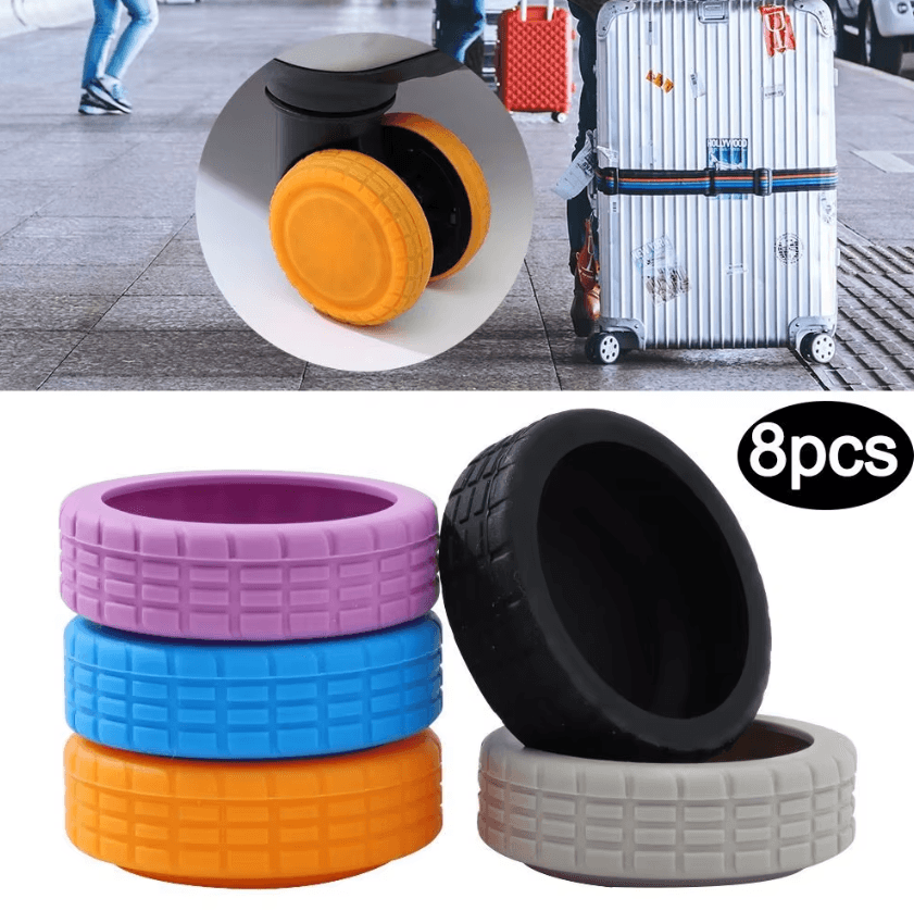 Silent Silicone Luggage Wheel Covers – Anti-Wear Protective Travel Accessories