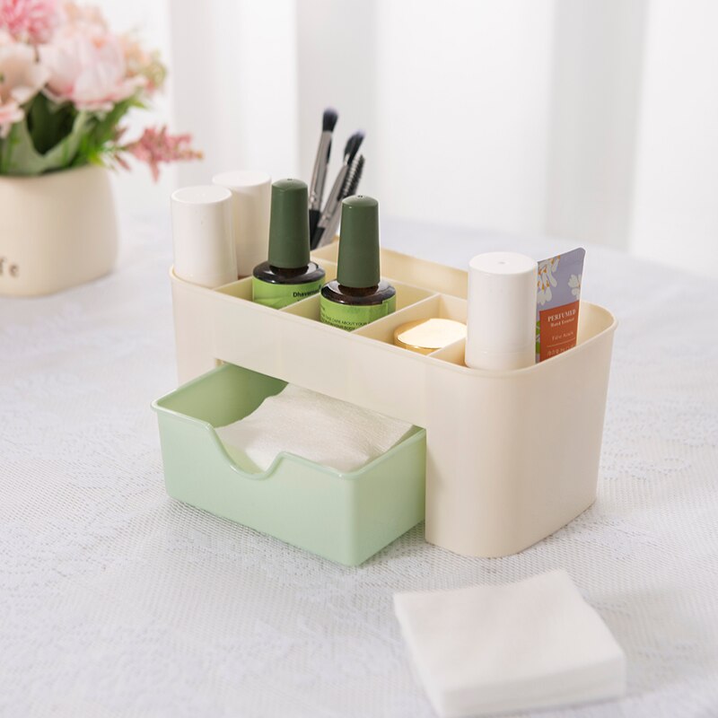 Multifunctional Nail and Jewelry Storage Box – Desktop Organizer for Swabs, Cosmetics, and Accessories