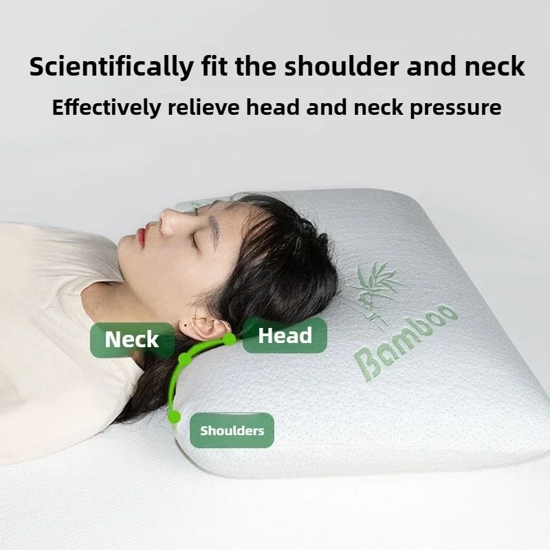 Slow Rebound Bamboo Fiber Memory Pillow for Neck Support