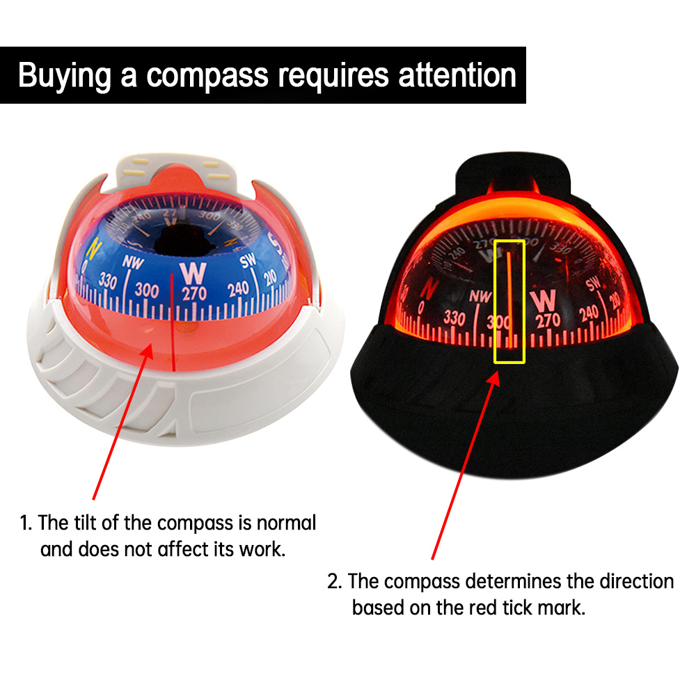 LED Marine Compass for Boats Pivoting Boat Navigation Compass