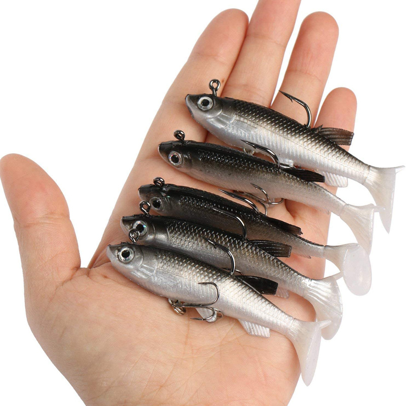 Soft Fishing Lures Kit Artificial Bait with Hooks