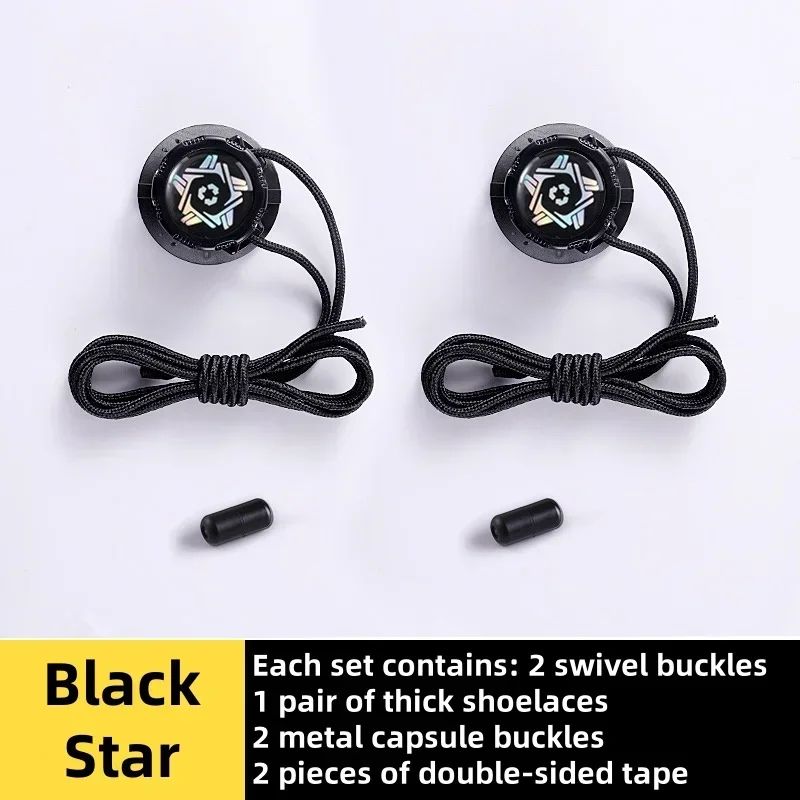 EasyFit No-Tie Automatic Shoelaces with Swivel Buckle (Thick Rope Quick Lock)