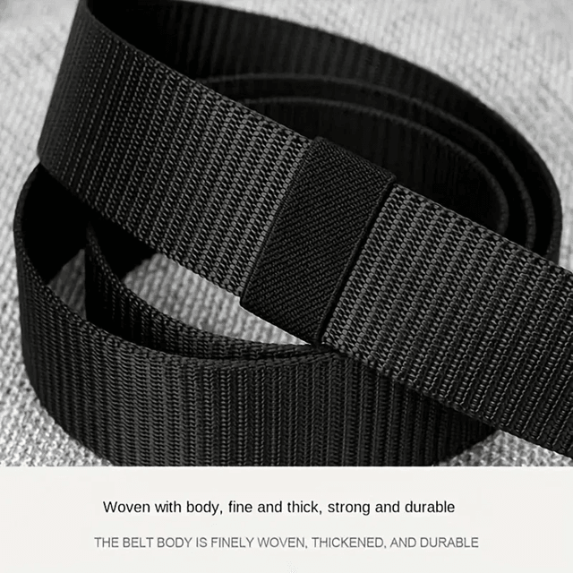 Mens Automatic Buckle Canvas Belt Nylon Webbing Casual Sports Belt