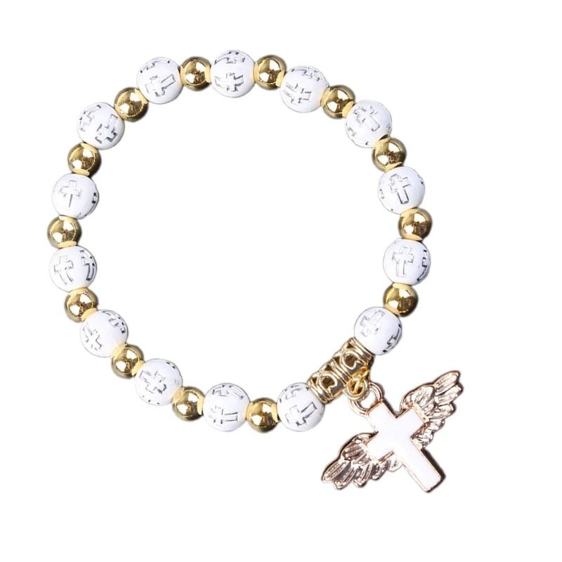 Angelic Grace Rosary Bracelet – Stretch Religious Jewelry & Travel Souvenir