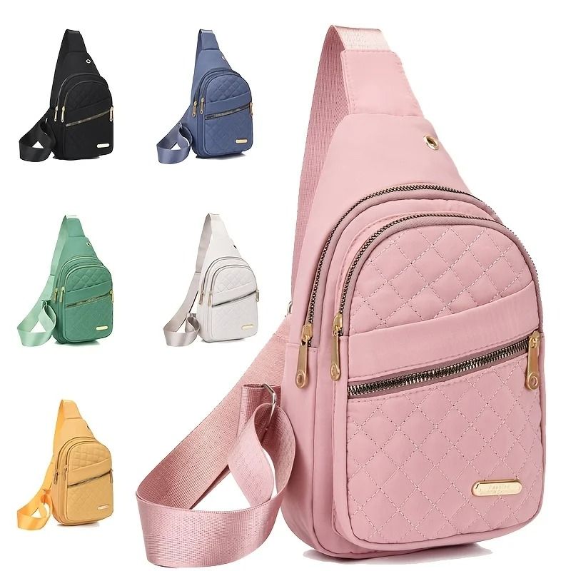 Lightweight Quilted Chest Bag Foldable Crossbody Shoulder Tote