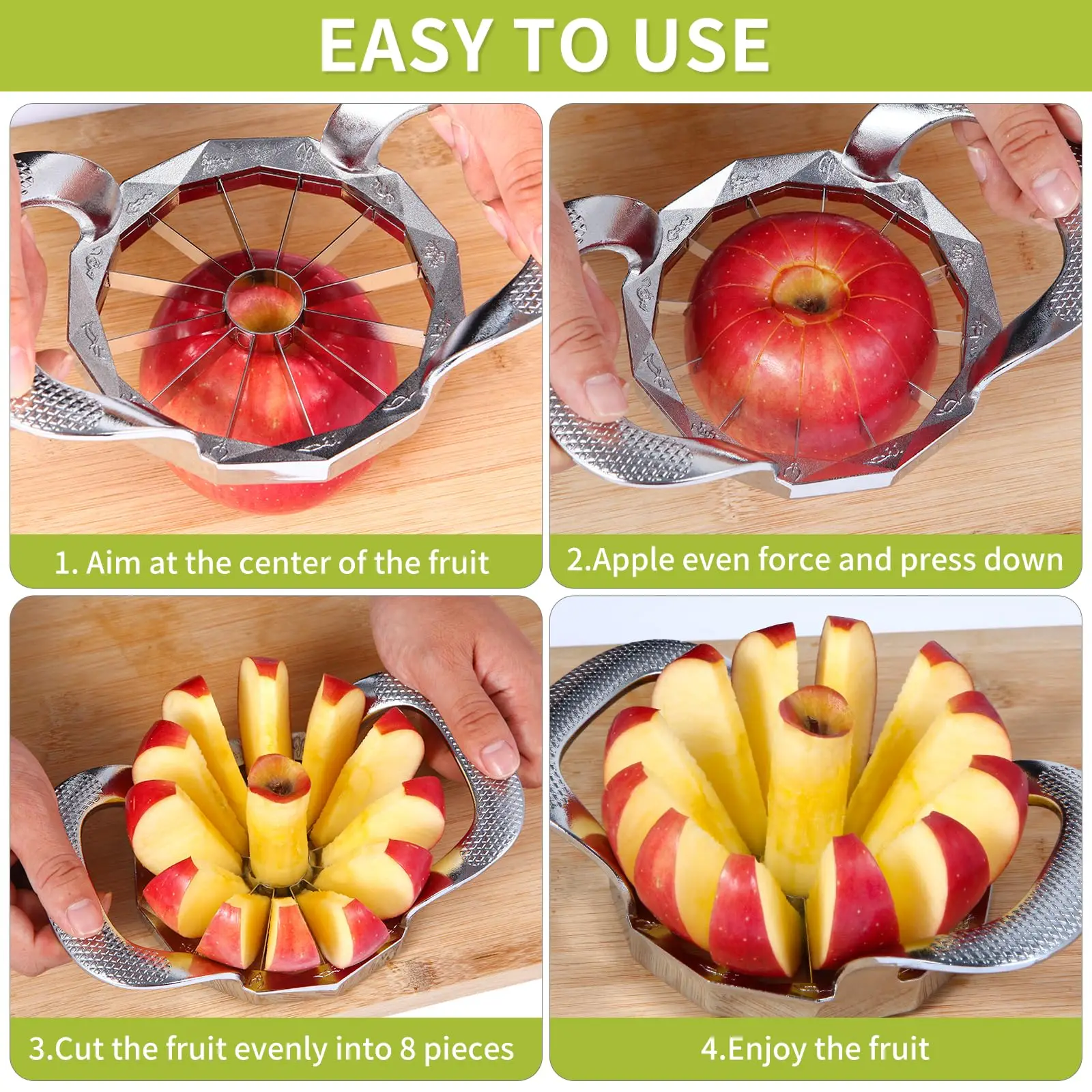 Blade Stainless Steel Apple Slicer & Ultra Sharp Fruit Cutter