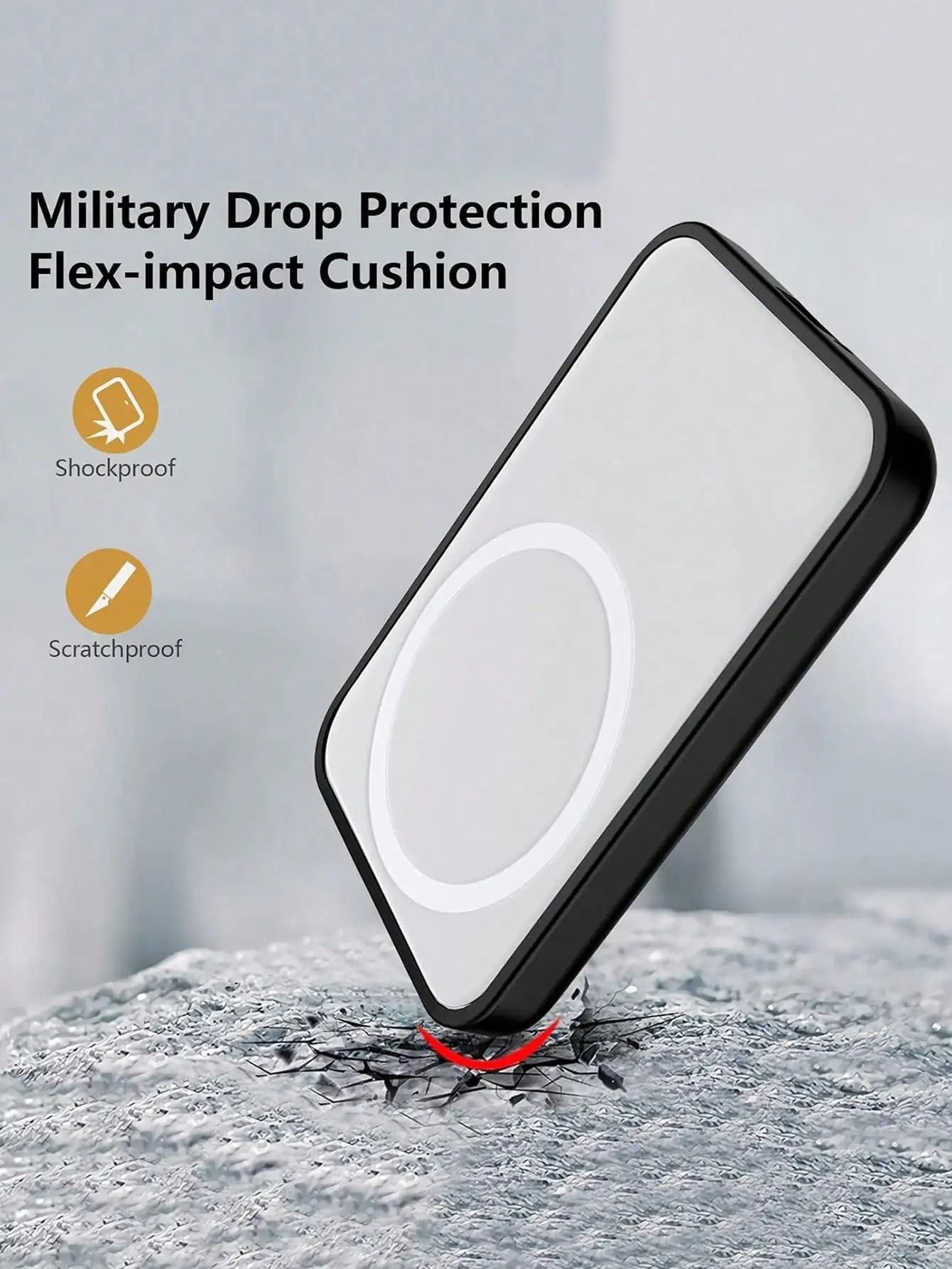 Shockproof Matte Black TPU Protective Charging Shield