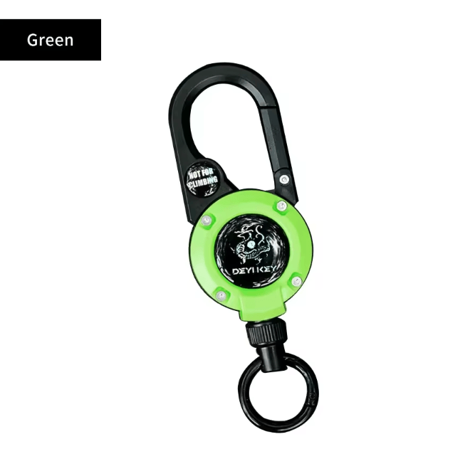 SecureClip Retractable Steel Wire Keychain with Carabiner Reel