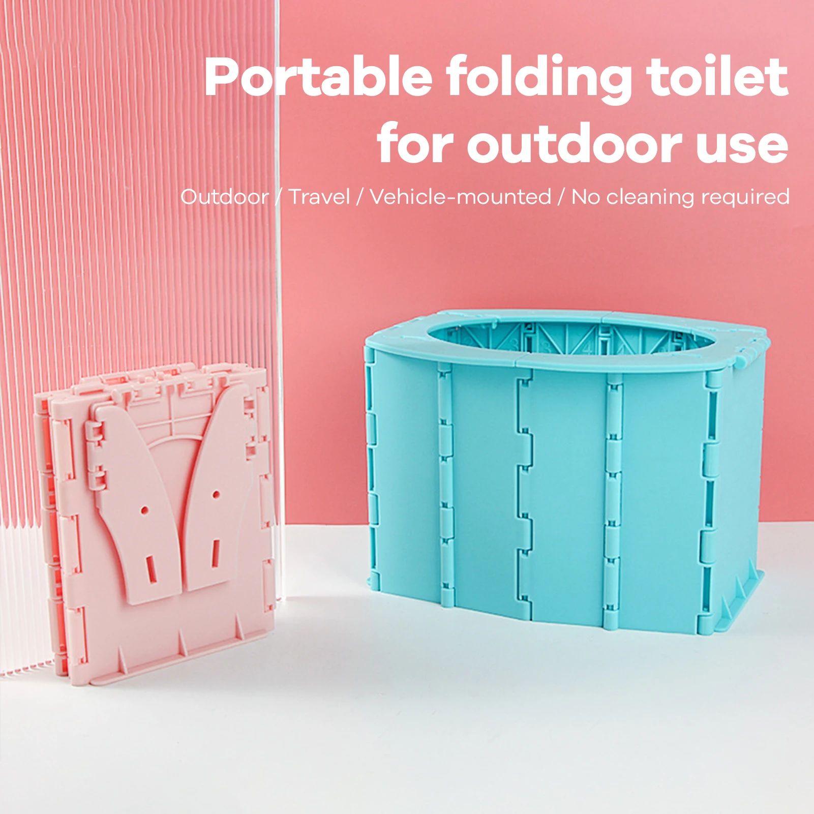 Foldable Kids Travel Potty for Toddlers, Portable Leak-Proof Car Toilet, Collapsible Emergency Potty for Camping & Road
