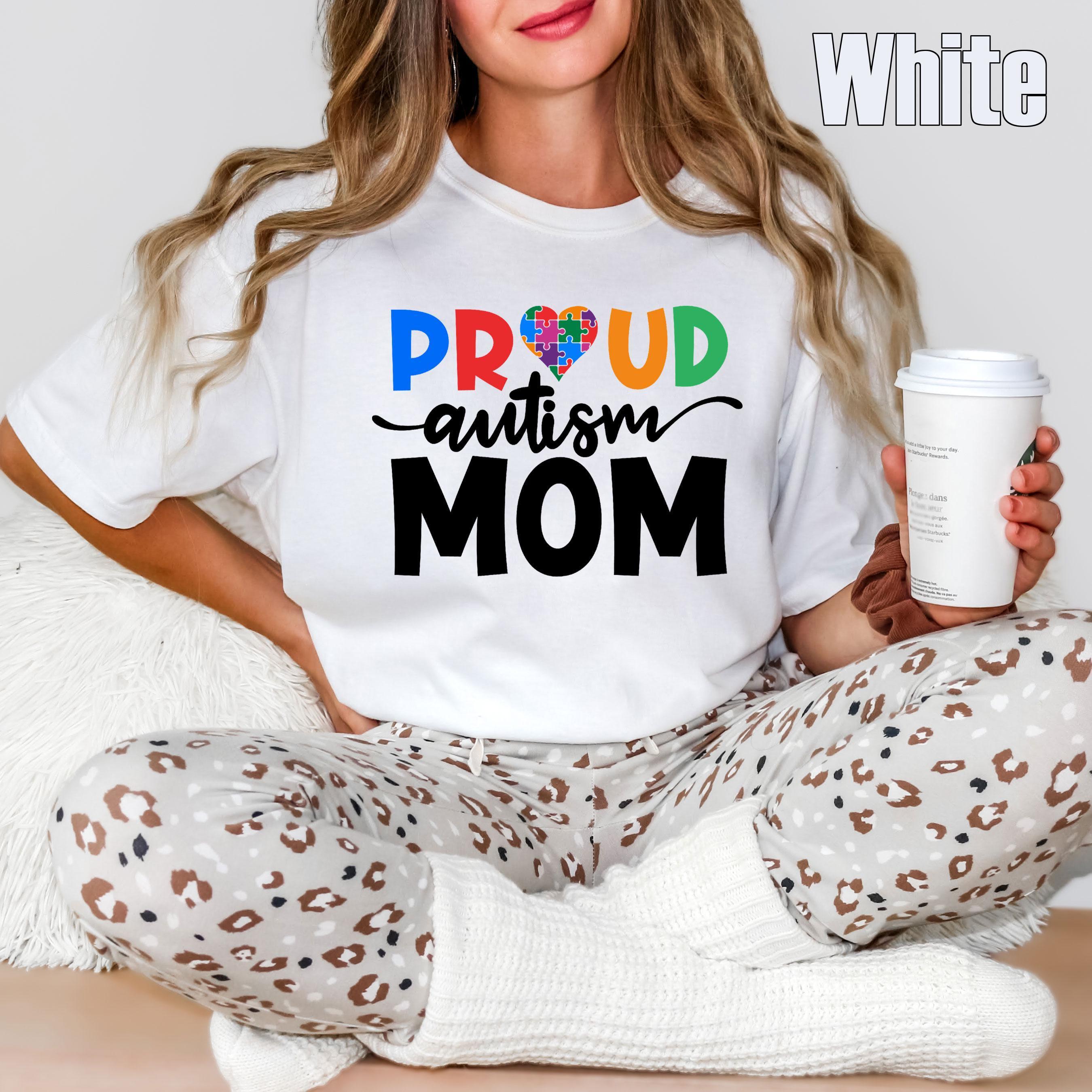 Comfort Colors Proud Autism Mom Shirt – Autism Awareness Puzzle Heart Tee, Neurodiversity Family Gift Shirt