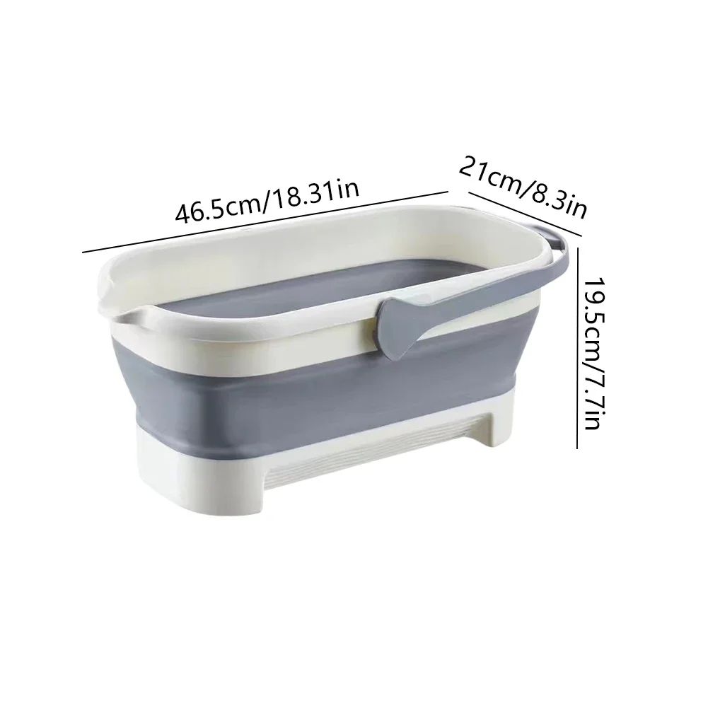 Foldable Rectangular Mop Bucket Large Laundry Washing Basin