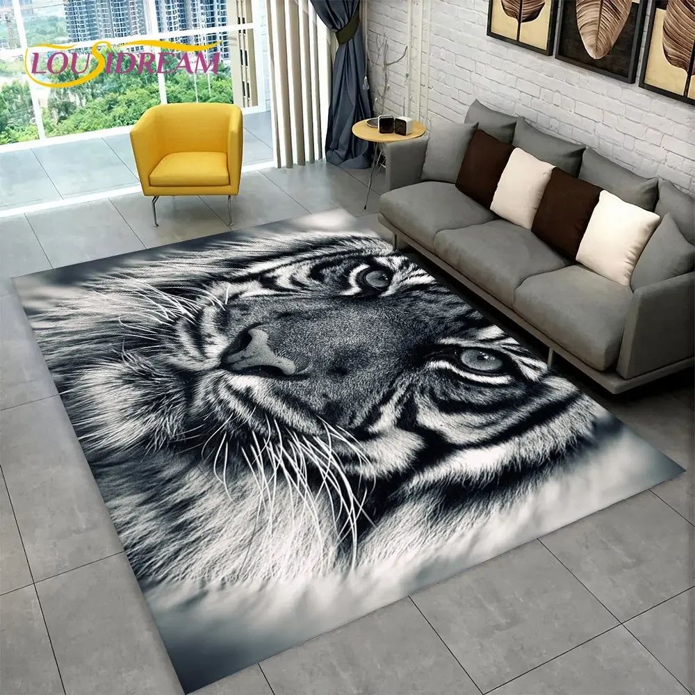 Wild Animal 3D Area Rug Non Slip Floor Carpet for Home Decor