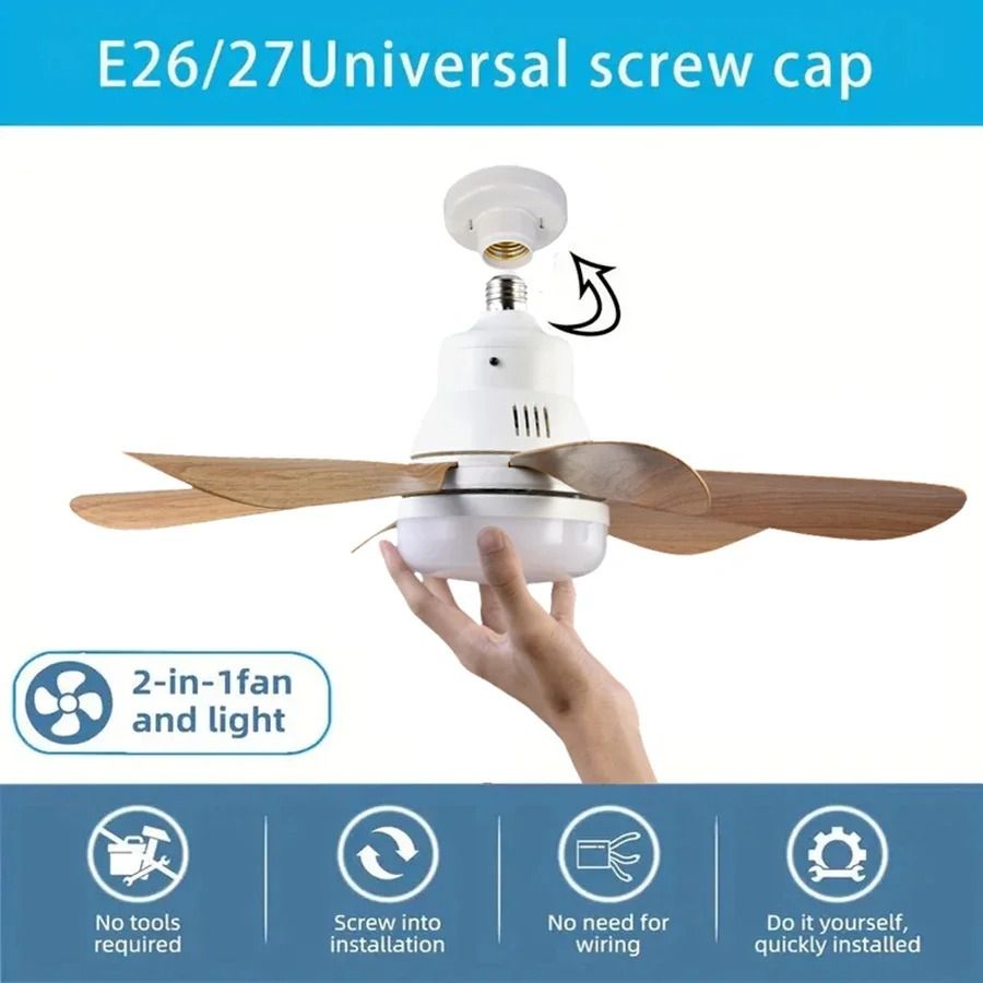 Timber-Aura Socket Ceiling Fan Light