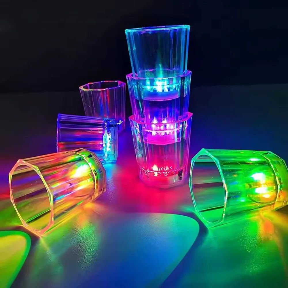 LED Flashing Party Drink Cups Color Changing Light Up Beverage Glass Set