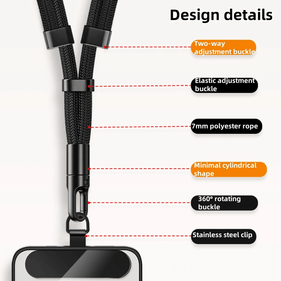 Universal Anti Drop Phone Lanyard Strap Adjustable Crossbody Neck Phone Holder