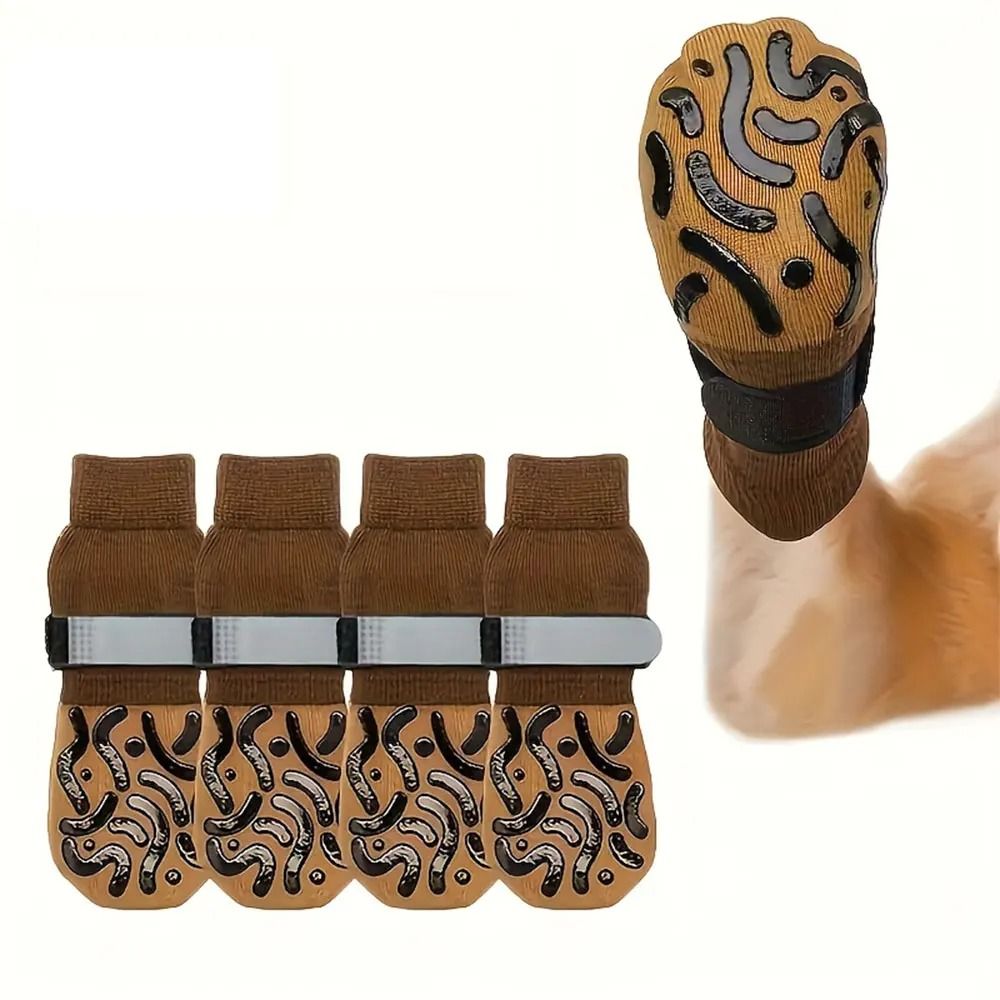 4 Pack Non Slip Dog Socks Double Sided Anti Slip Paw Protection