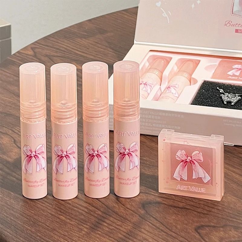 Butterfly Dance Lip Glaze and Blush Gift Set with Necklace