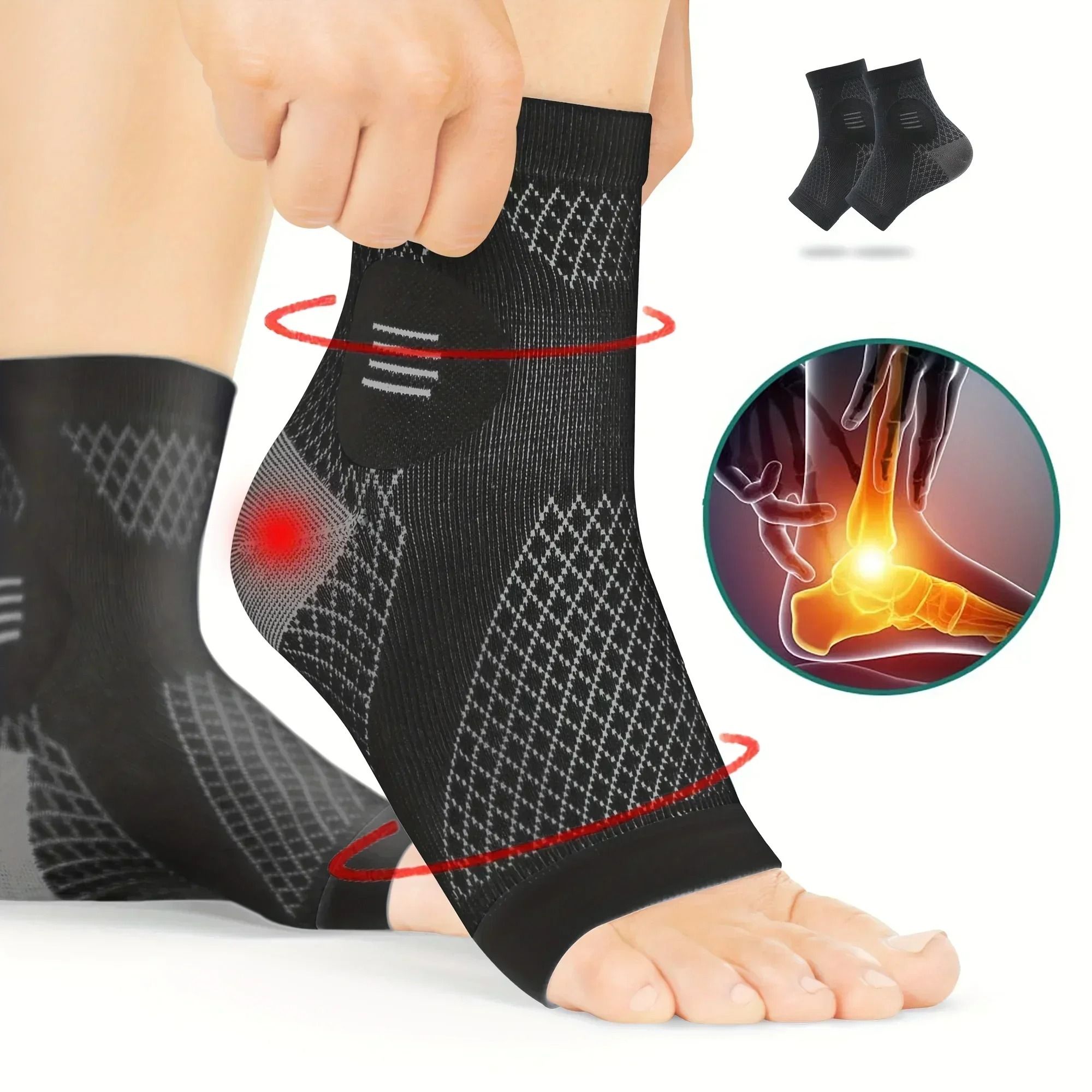 Aero-Active Kinetic Compression System Premium Ankle Support Stabilizer for Pain Relief