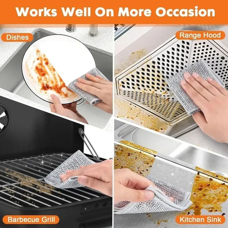 Double Sided Thickened Steel Wire Magic Cleaning Cloth