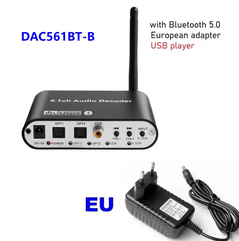 Digital 5.1 Audio Decoder Dolby DTS AC3 to Analog Surround Sound Converter