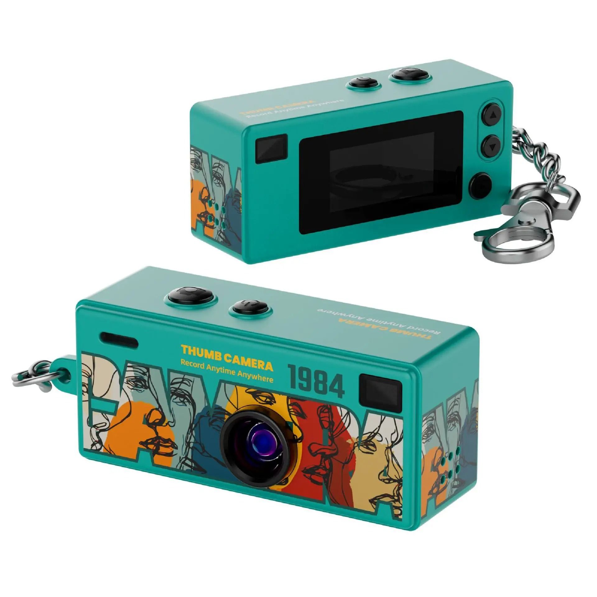 Retro 1984 Thumb Camera – Mini Keychain CCD Digital Camera – High-Yield Nostalgic Interaction Hub