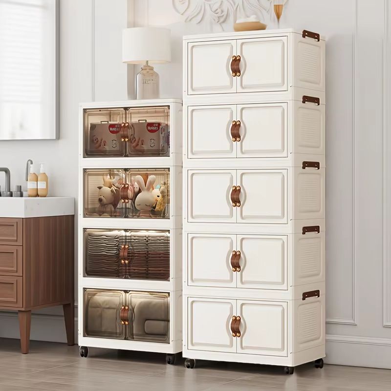 48cm Wide Foldable Rolling Storage Cabinet 18.90in with Wheels 3–6 Tier for Home Organization