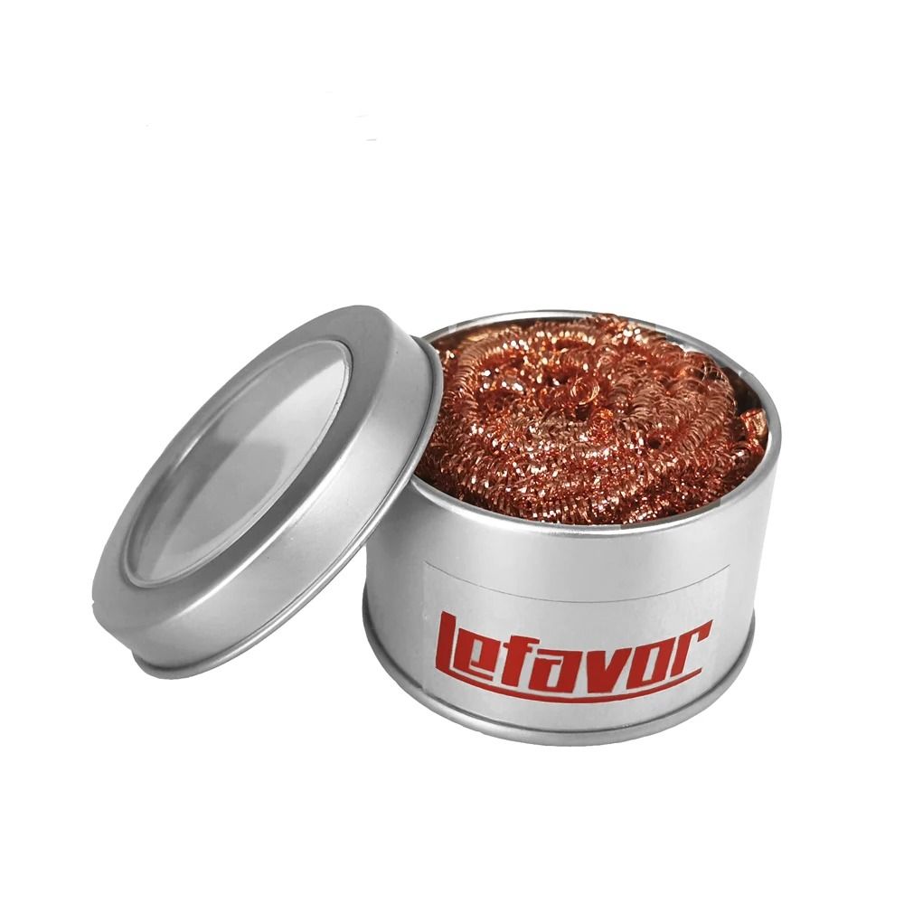 Copper Wire Soldering Iron Tip Cleaner Ball with Metal Holder