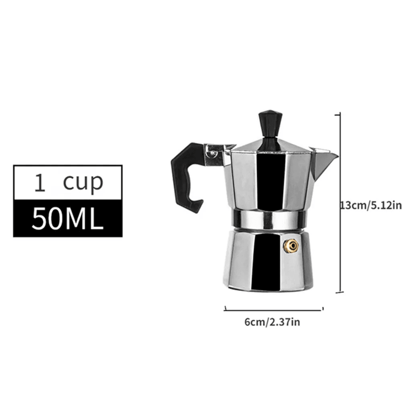 Classic Aluminum Moka Coffee Pot Italian Stovetop Brewer