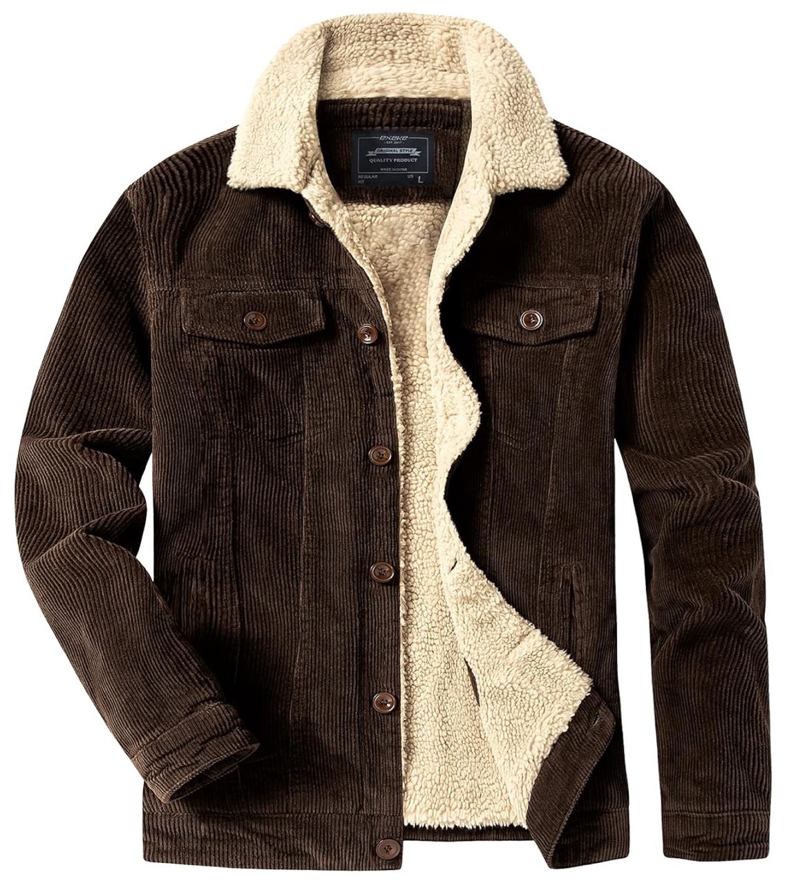 Fleece Spliced Parka Long Sleeve Men Parkas, Casual Turn Down Collar Outerwear, Warm Autumn Jackets for Men