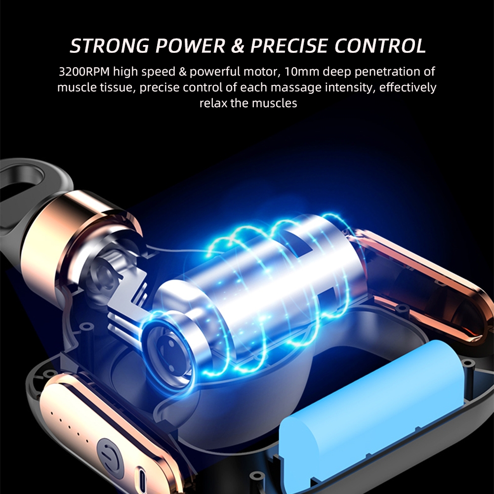 Powerful Multi-Functional Vibrating Massage, 5 Gear Fascia Gun, Stretch Strap, Relieve Muscle Soreness and Weakness
