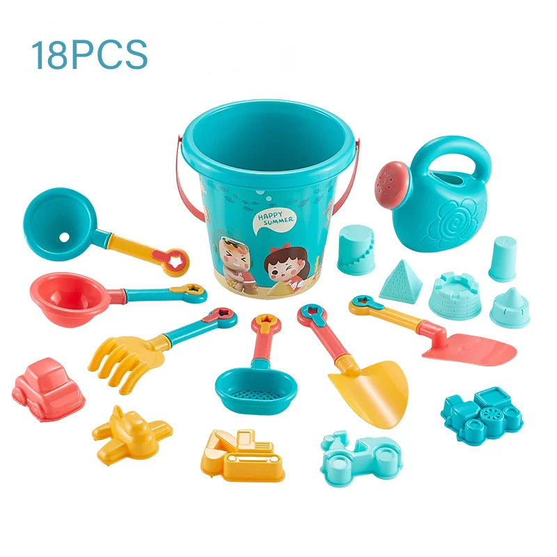 Kids Beach Toy Set Sand Play Kit with Bucket Shovel and Molds