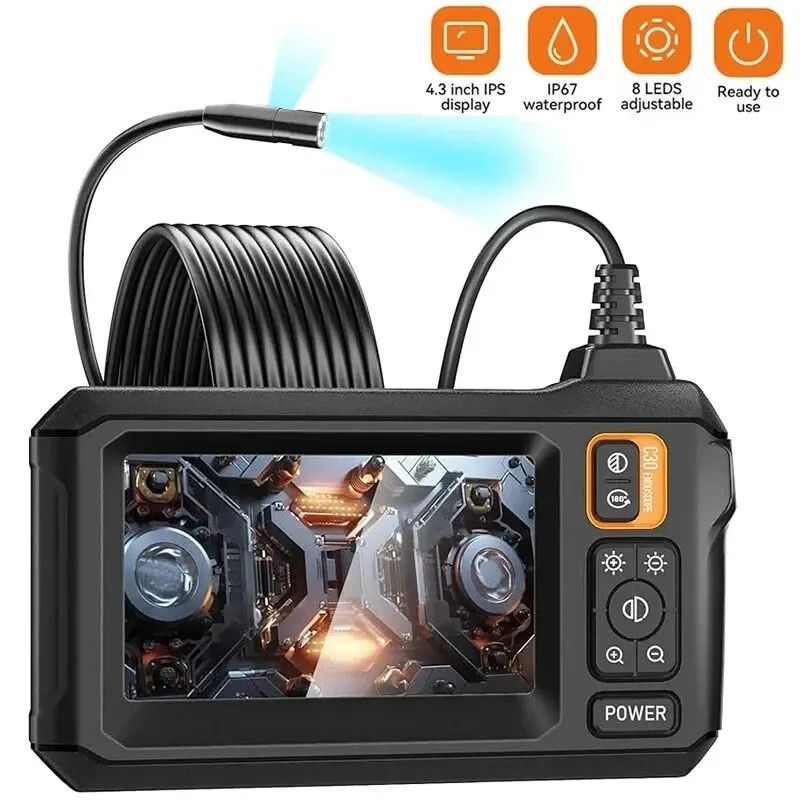 Industrial Endoscope Camera with 4.3 Inch Screen and Waterproof Probe