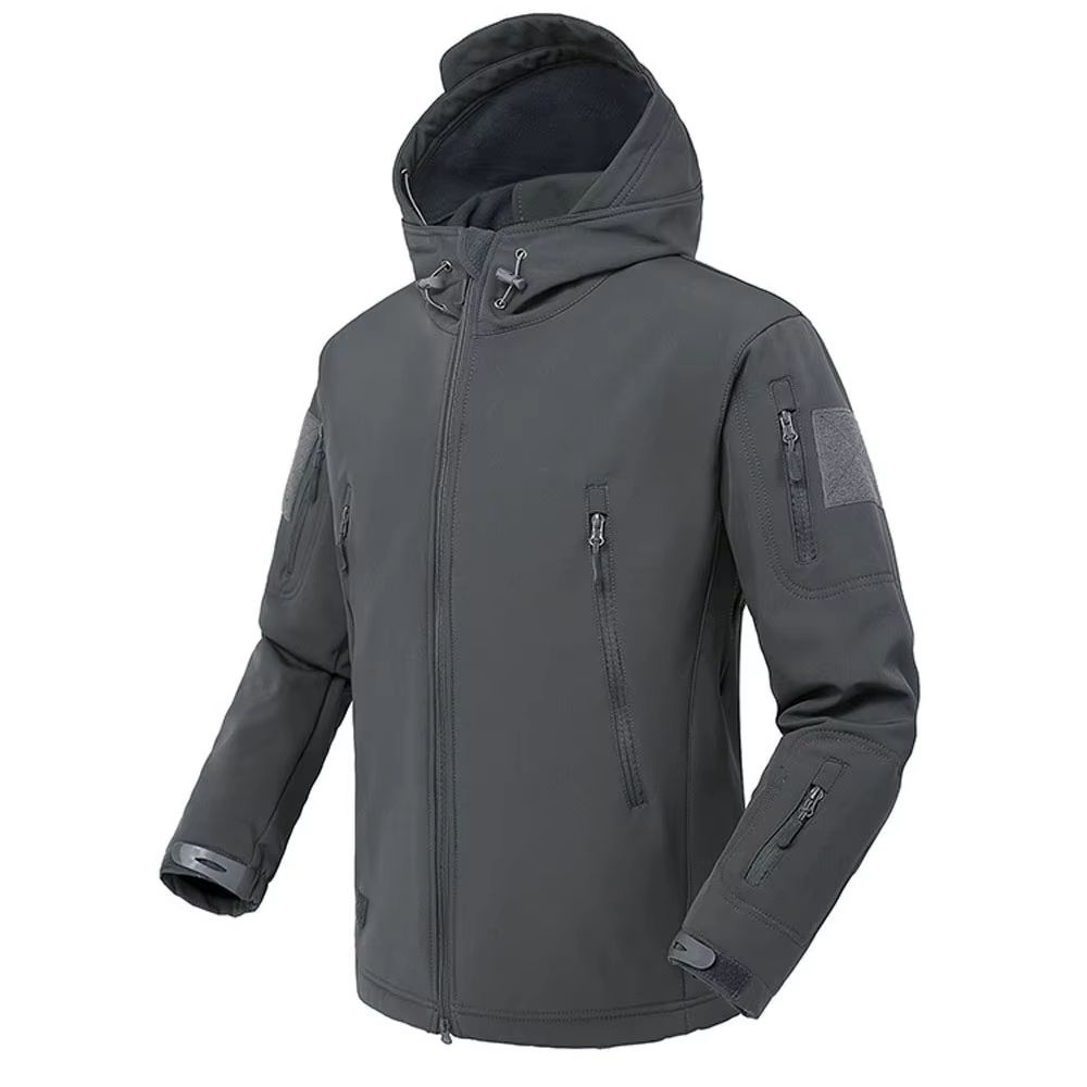 Men's Tactical Soft Shell Jacket – Military Waterproof Windproof Combat Hooded Coat