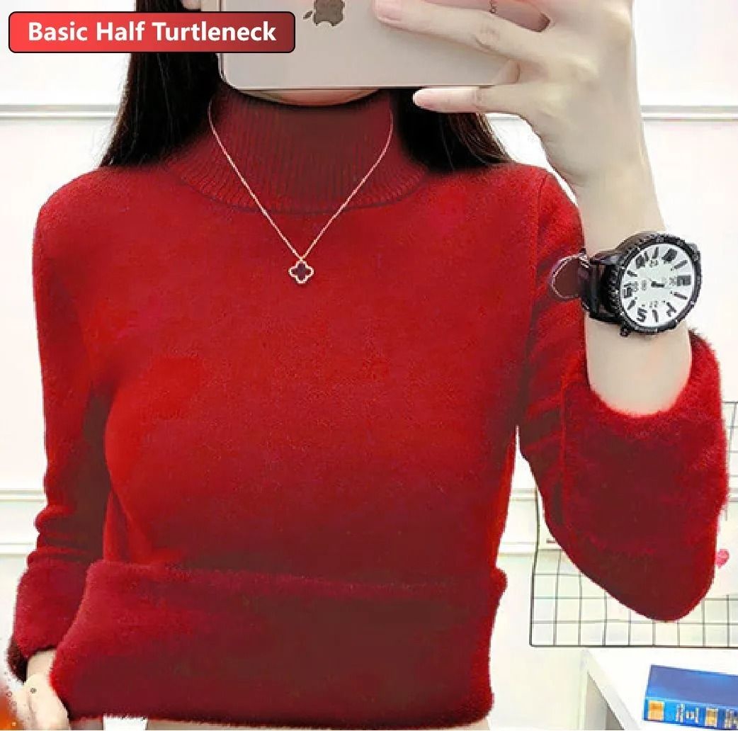 Elegant Thicken Velvet-Lined Turtleneck Sweater – Slim Knit Pullover & Warm Winter Jumper