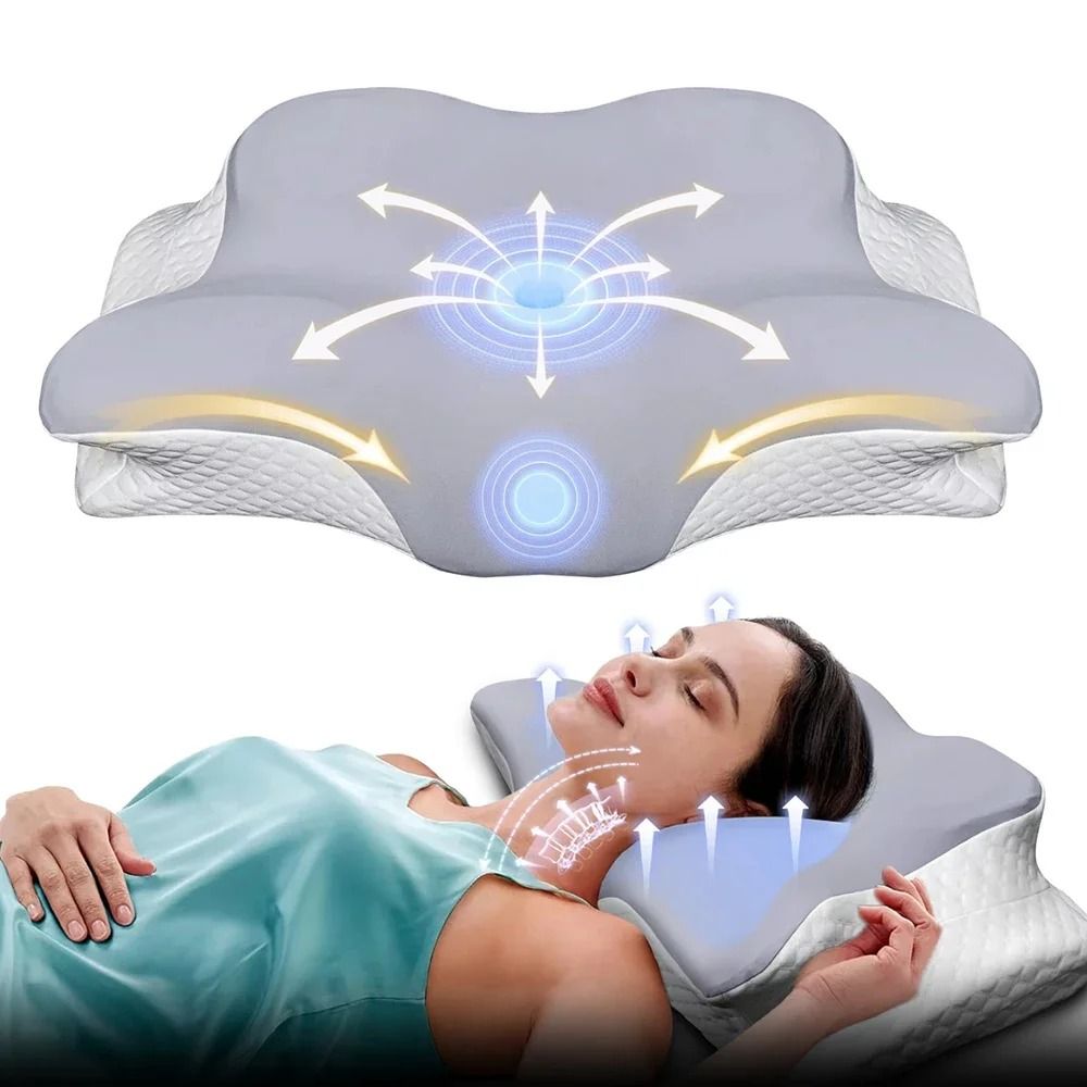 Ergonomic Memory Foam Butterfly Pillow for Neck and Shoulder Support