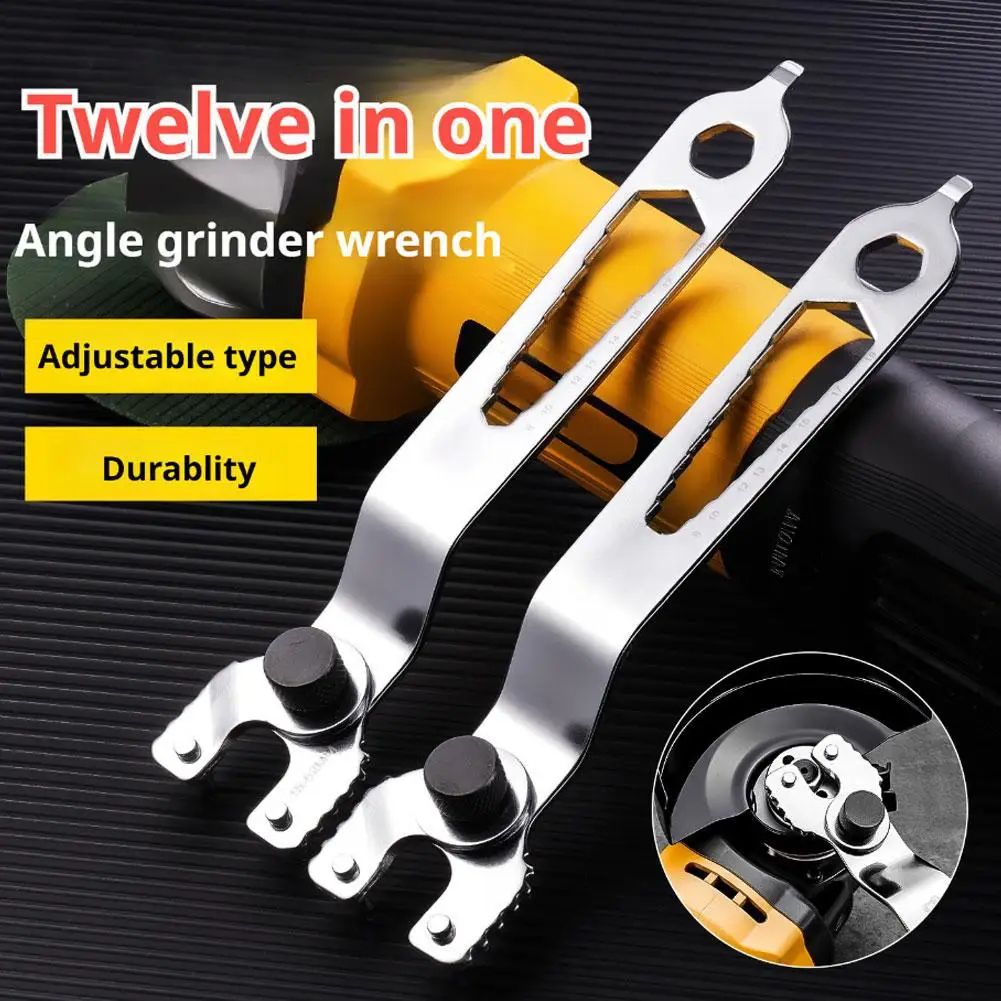 12-in-1 Angle Grinder Wrench Tool - Multi-Function Adjustable Spanner for Grinder Discs, Nuts & Household Repairs