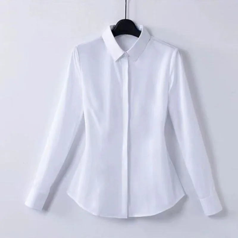 Professional Women's Short Sleeve Black Shirt, High Elasticity Business Casual Workwear, New Summer Style Blouse