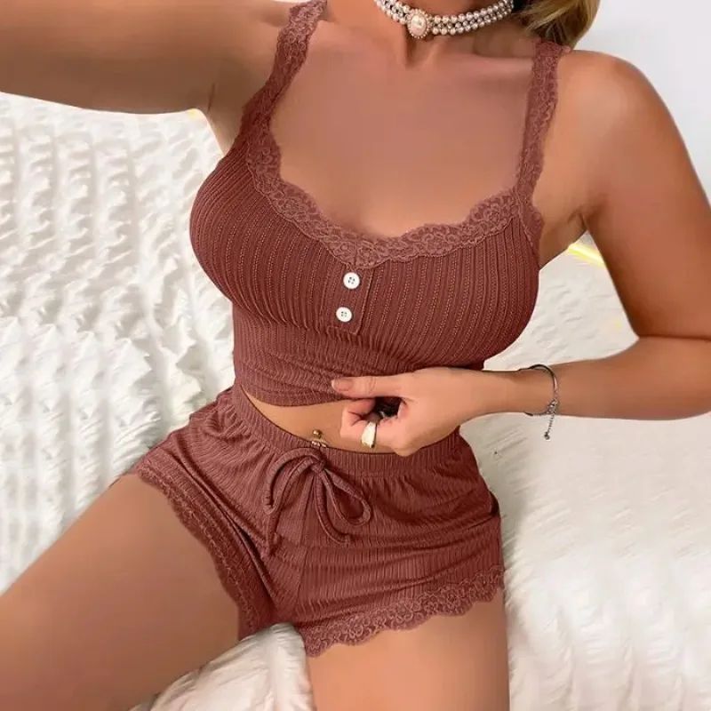 Luxury Summer Women Pajama Set – Breathable Sleepwear Lounge Pants & Top Set