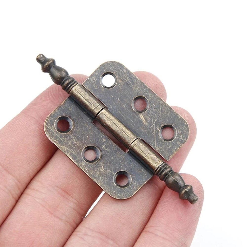 Antique Bronze Decorative Cabinet Hinges with Screws for Jewelry Boxes and Furniture