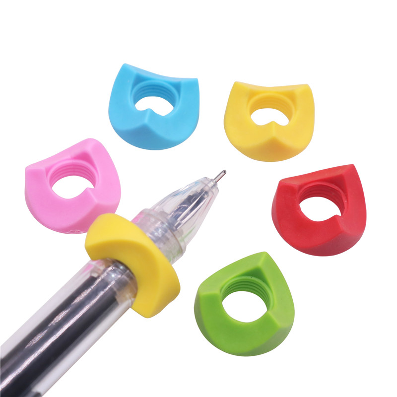 20 Pcs Silicone Pen Holder, Student Supplies, Writing Posture Correction Gel Pen Auxiliary Handle, Triangular Thread Pen