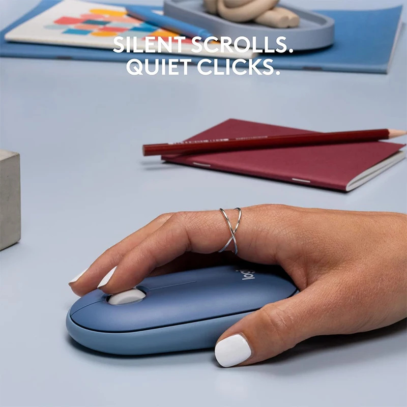 Wireless Bluetooth Mouse, Logitech Pebble M350 Laptop Tablet Mouse, Light and Thin Mute Office Mini Mous