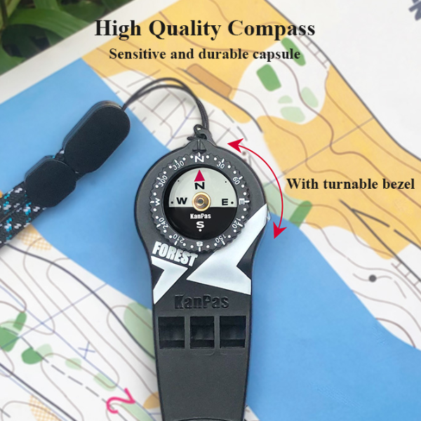 Survival Whistle with Compass & Magnifier  Luminous Safety Whistle for Hiking, Emergency, and Hunting