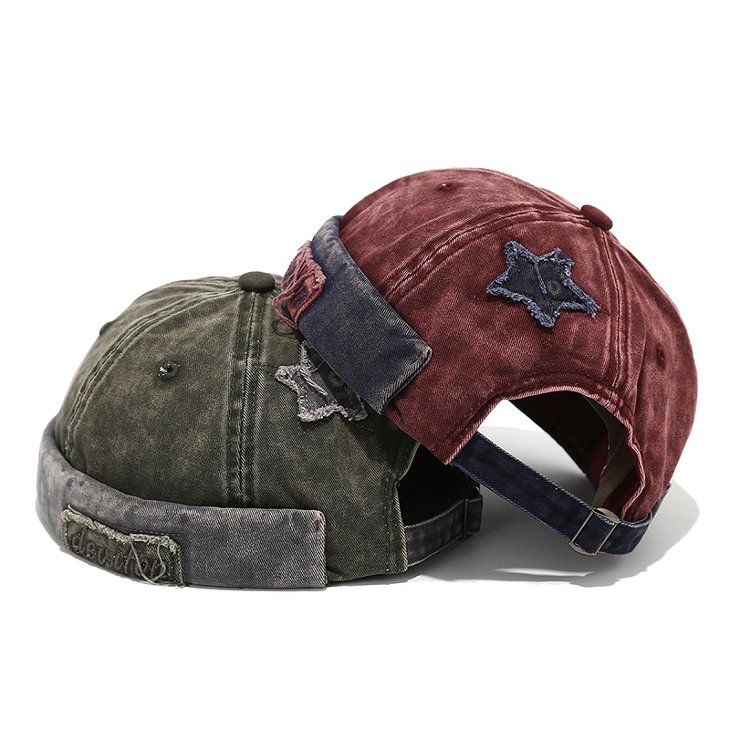 Vintage Brimless Docker Cap Adjustable Retro Cotton Beanie Hat