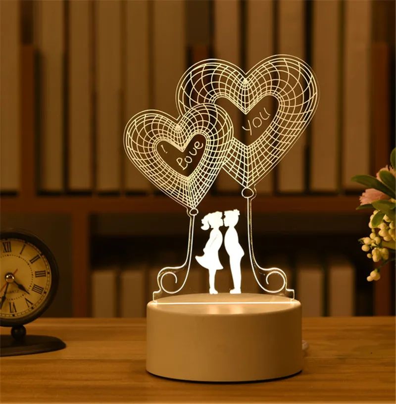 USB Acrylic 3D LED Neon Sign Night Light