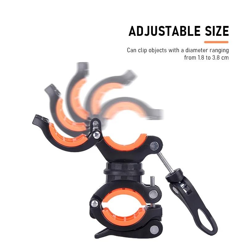 360 Rotatable Bicycle Flashlight Holder and Quick-Release Headlight Mount
