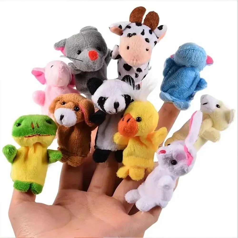 Plush Cartoon Finger Puppet Set