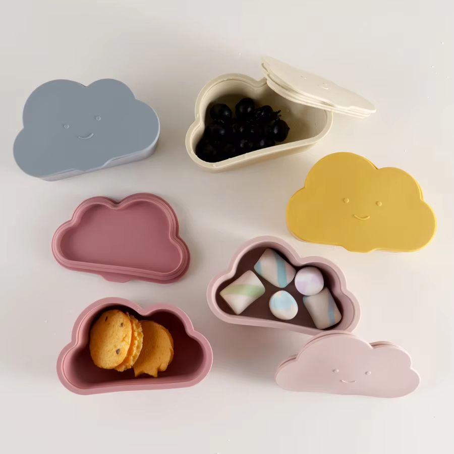 Silicone Baby Snack Box with Lid BPA Free Soft Portable Food Container