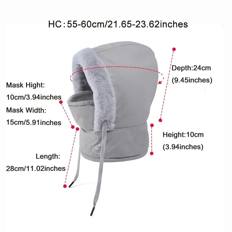 Unisex Plush Balaclava Hat Winter Warm Knitted Neck Scarf with Face Mask