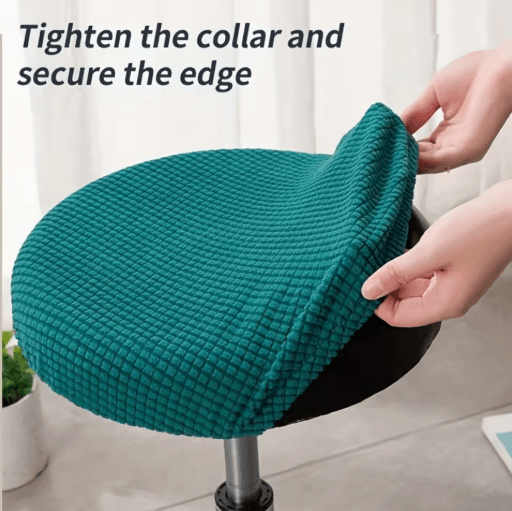 Adjustable Round Stool Cover Stretch Fabric Chair Protector Removable and Washable